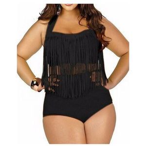 Size Retro High W Braided Fringe set Top Bikini